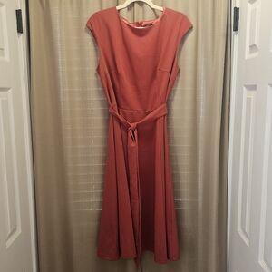 Elegant Raspberry Pink Dress with Belt